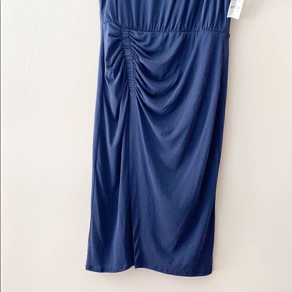 Superfoxx  Navy Scoop Neck Runched Dress - Picture 3 of 6